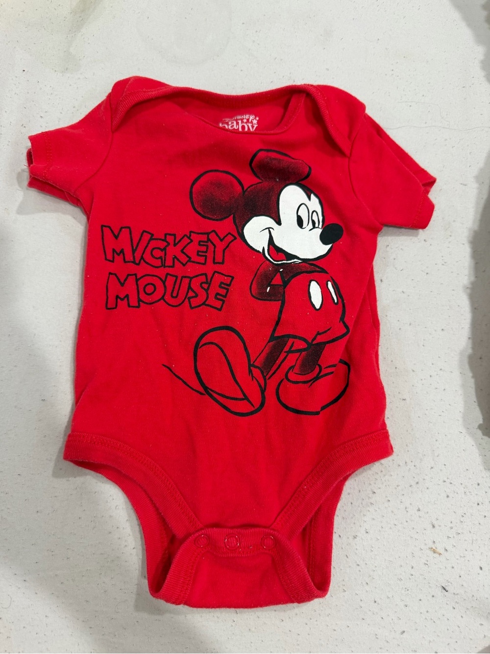 Disney Red Mickey Mouse Baby Bodysuit